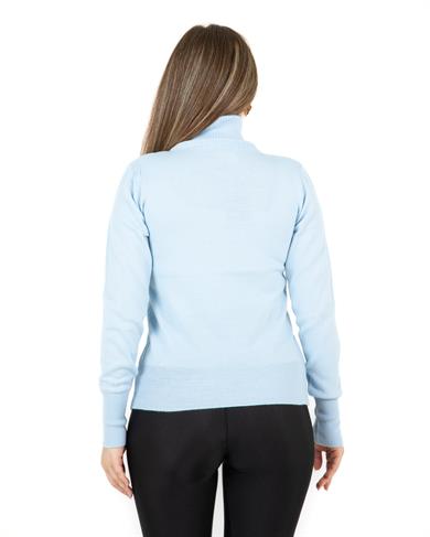 Balıkçı Yaka Basic Kazak Mavi