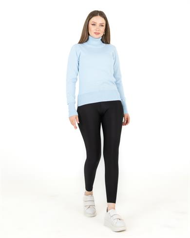 Balıkçı Yaka Basic Kazak Mavi
