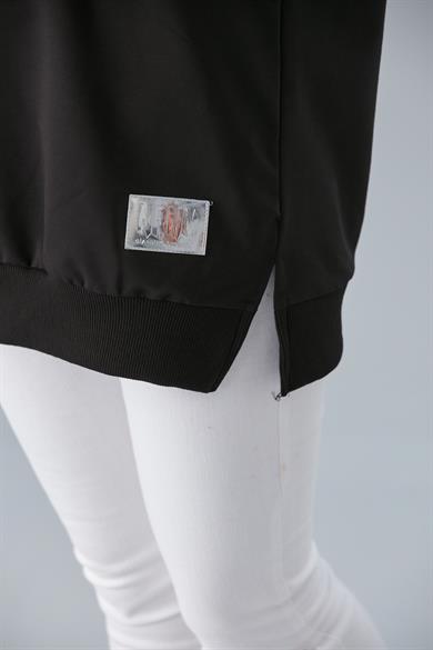 Bisiklet Yaka İki İplik Basic Tunik Siyah