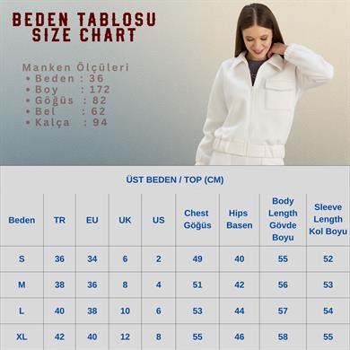 Cepli Fermuarlı s-shirt Ekru