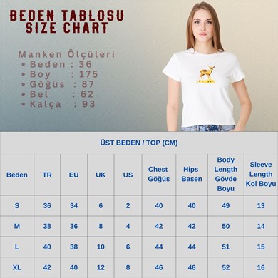 680 - Geyik Baskılı T-Shirt Siyah