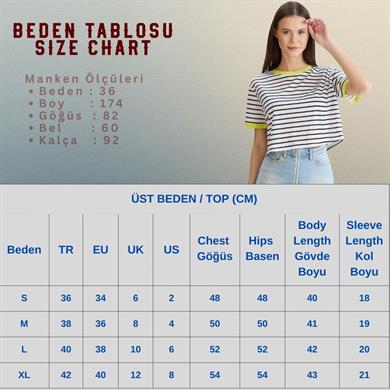 Çizgili Crop Tshirt Pembe