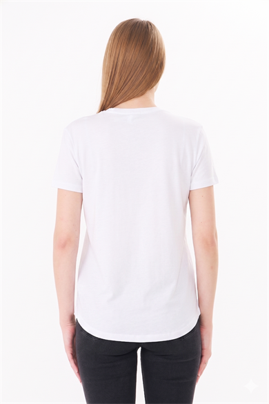 Etek Ve Kolları Pis Dikişli Tshirt Ekru