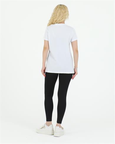 Grafik Desenli Tshirt Beyaz