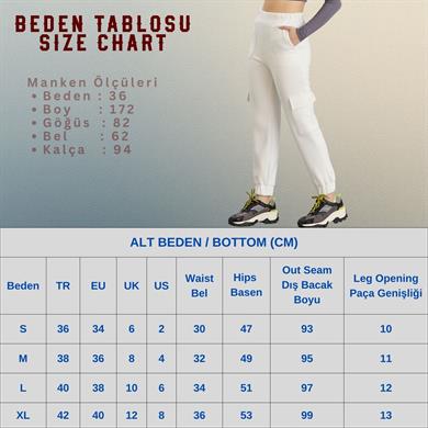 Kargo Cepli Eşofman altı Ekru