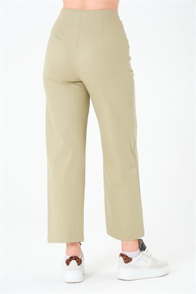 Kemersiz Gabardin Pantolon Olive
