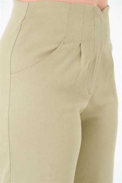 Kemersiz Gabardin Pantolon Olive