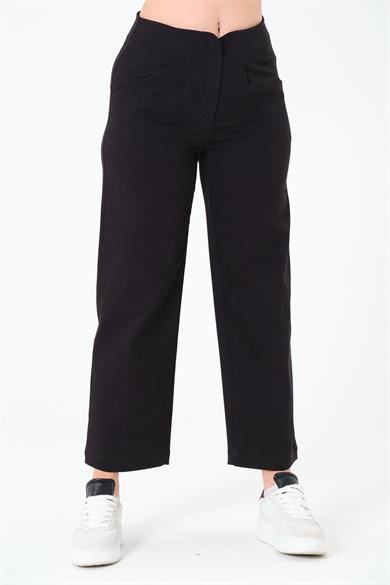 Kemersiz Gabardin Pantolon Siyah
