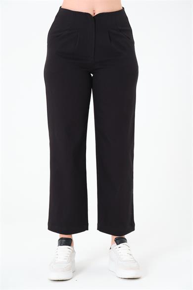 Kemersiz Gabardin Pantolon Siyah