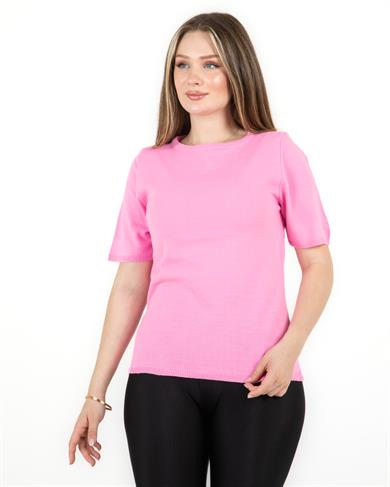Kısa Kollu Kazak Pembe
