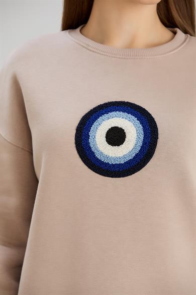 Nazar Boncuklu B. Yaka  S-Shirt Taş