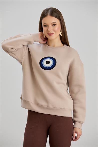 Nazar Boncuklu B. Yaka  S-Shirt Taş