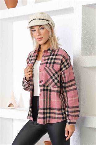 Oduncu Kumaş Basic Model Gömlek Pudra