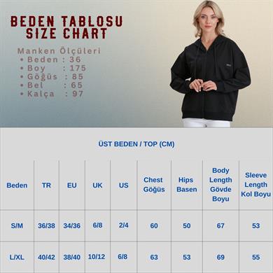 Oversize Model Fermuarlı sweat Siyah