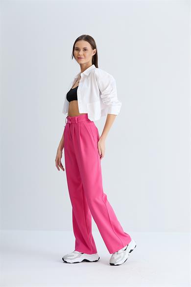 Rahat Kesim Klasik Model Kumaş Pantolon Fuşya