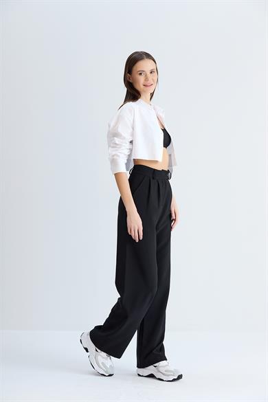 Rahat Kesim Klasik Model Kumaş Pantolon Siyah