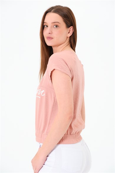 Reglan Kollu Bluz Pembe