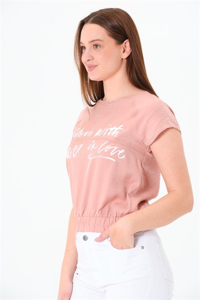 Reglan Kollu Bluz Pembe