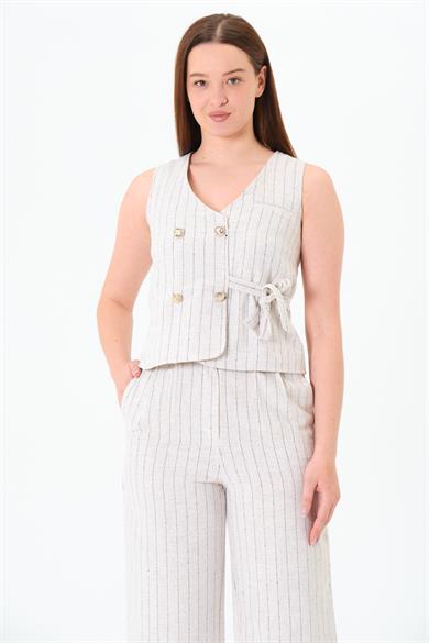 Seyyar Kemerli Pantolon Bej