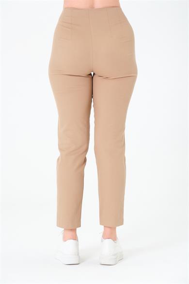Tek Düğmeli Pabardin Pantalon Bej