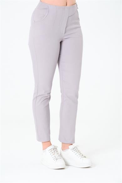 Tek Düğmeli Pabardin Pantalon Gri