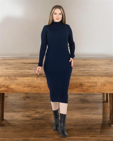 Triko Elbise Lacivert