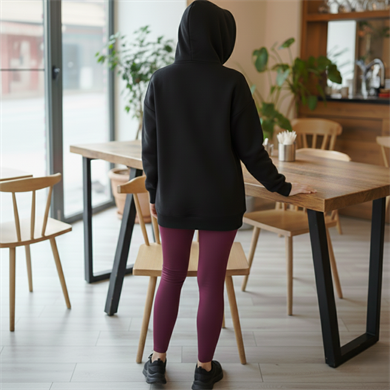 Üç İplik Kanguru Cepli Oversize Sweatshirt Siyah