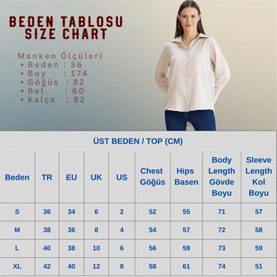 Uzun Manşetli Saten Gömlek Siyah