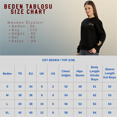 Varak Baskılı Bisiklet Yaka Üç İplik Sweat Kahverengi