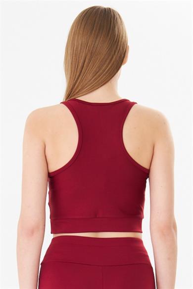 Yüzücü Sırt Toparlayıcı Spor Crop Atlet Bordo