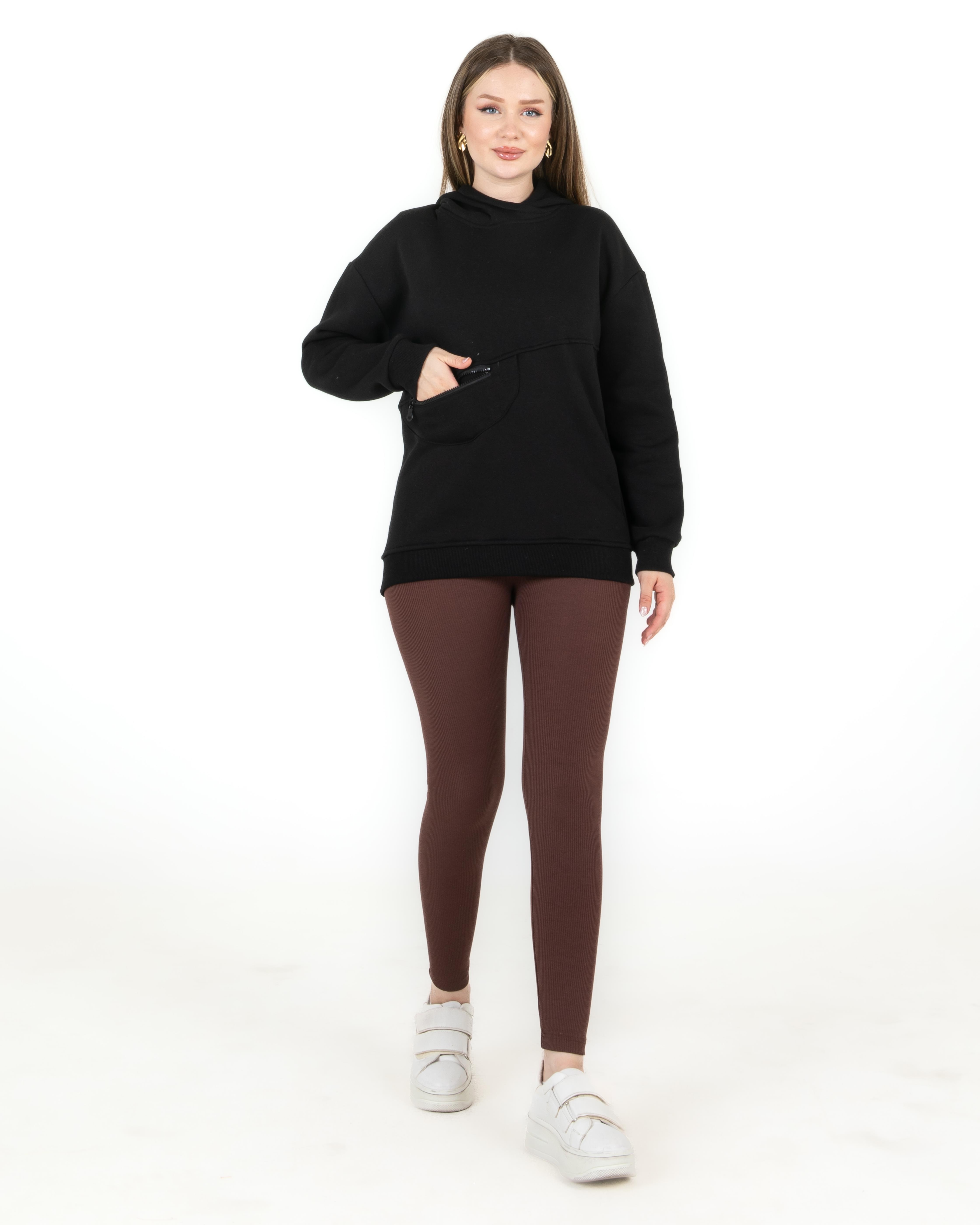 Sortie CollectionCep Fermuarlı Sweat Siyah