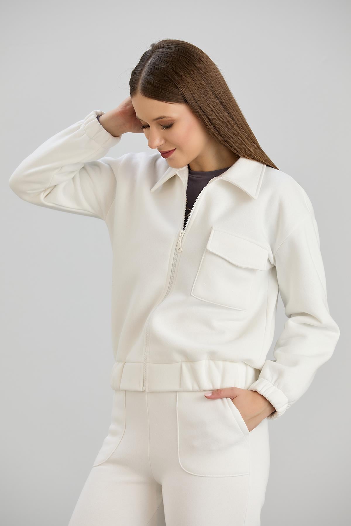 Sortie CollectionCepli Fermuarlı s-shirt Ekru