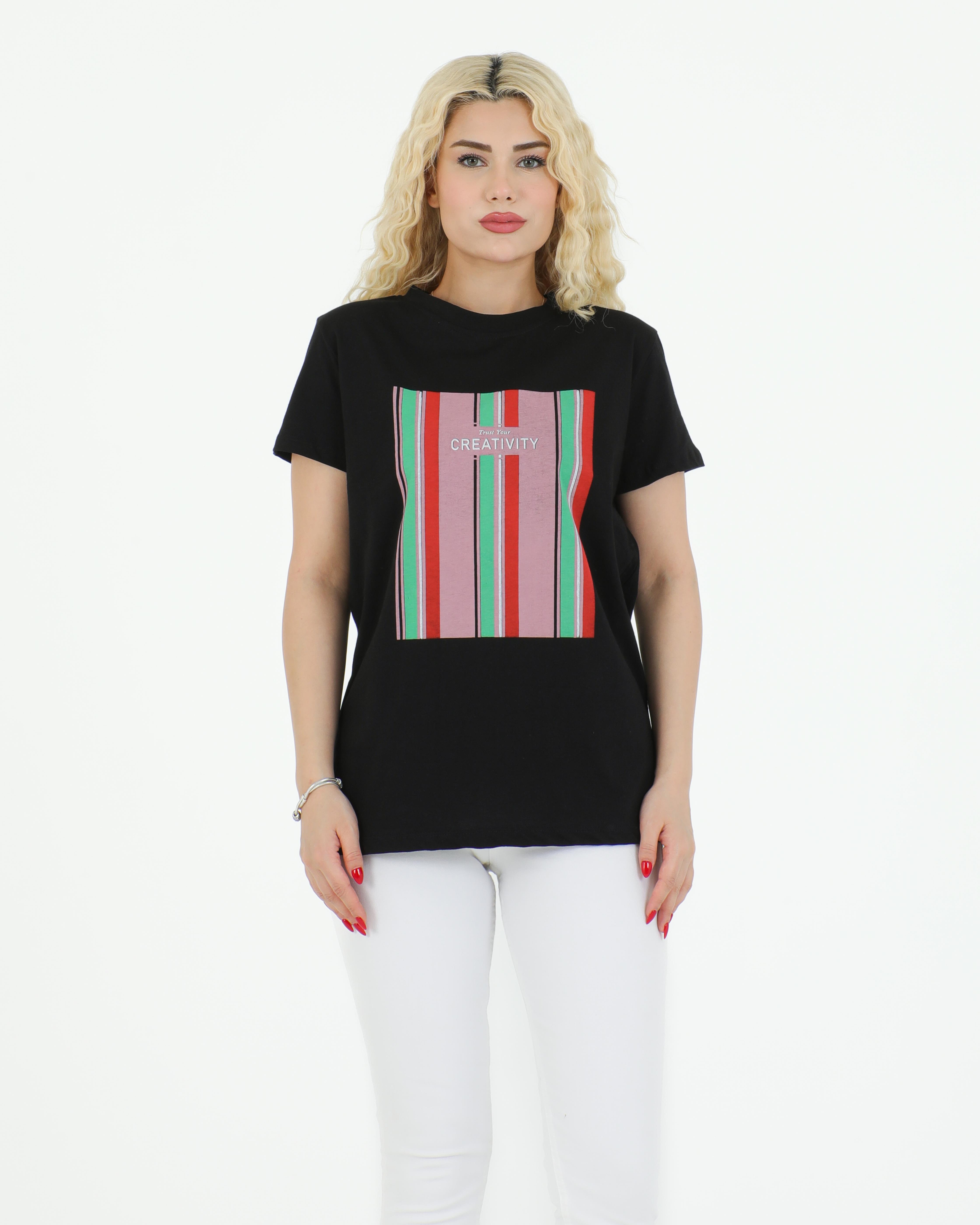 Sortie CollectionCreativity Baskılı Tshirt Siyah