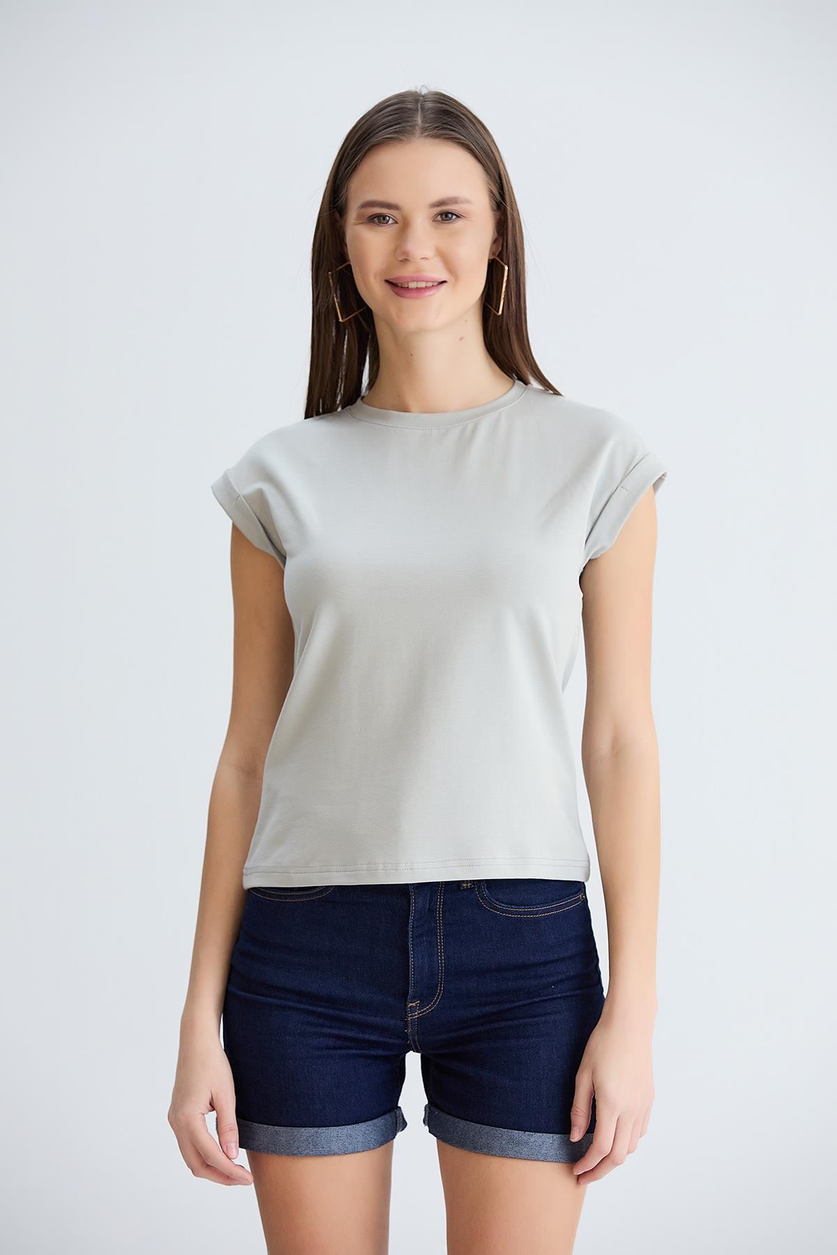 Duble Kollu Tshirt Gri