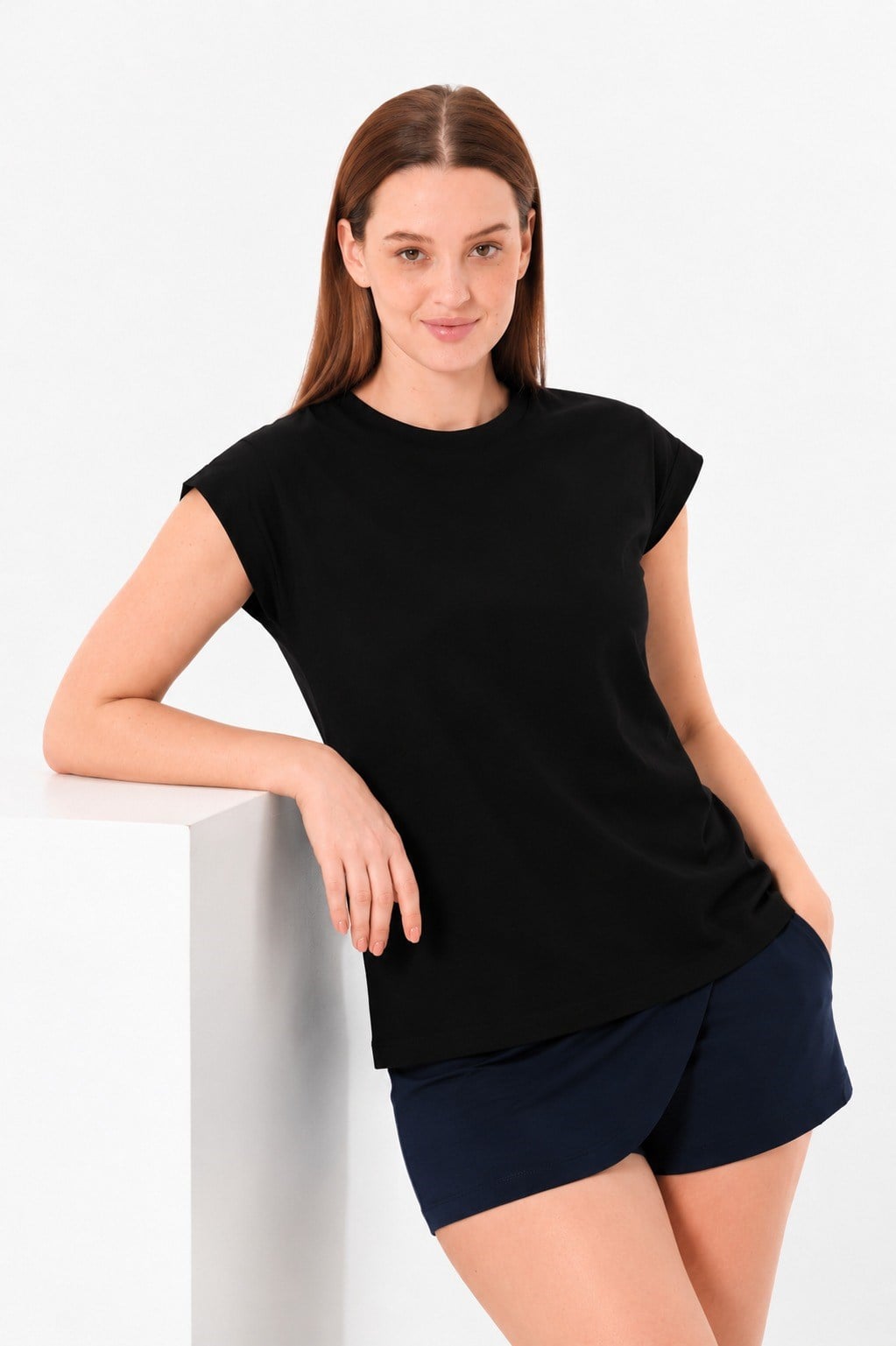  Sortie Collection216 - Düşük Kollu T-shirt Siyah