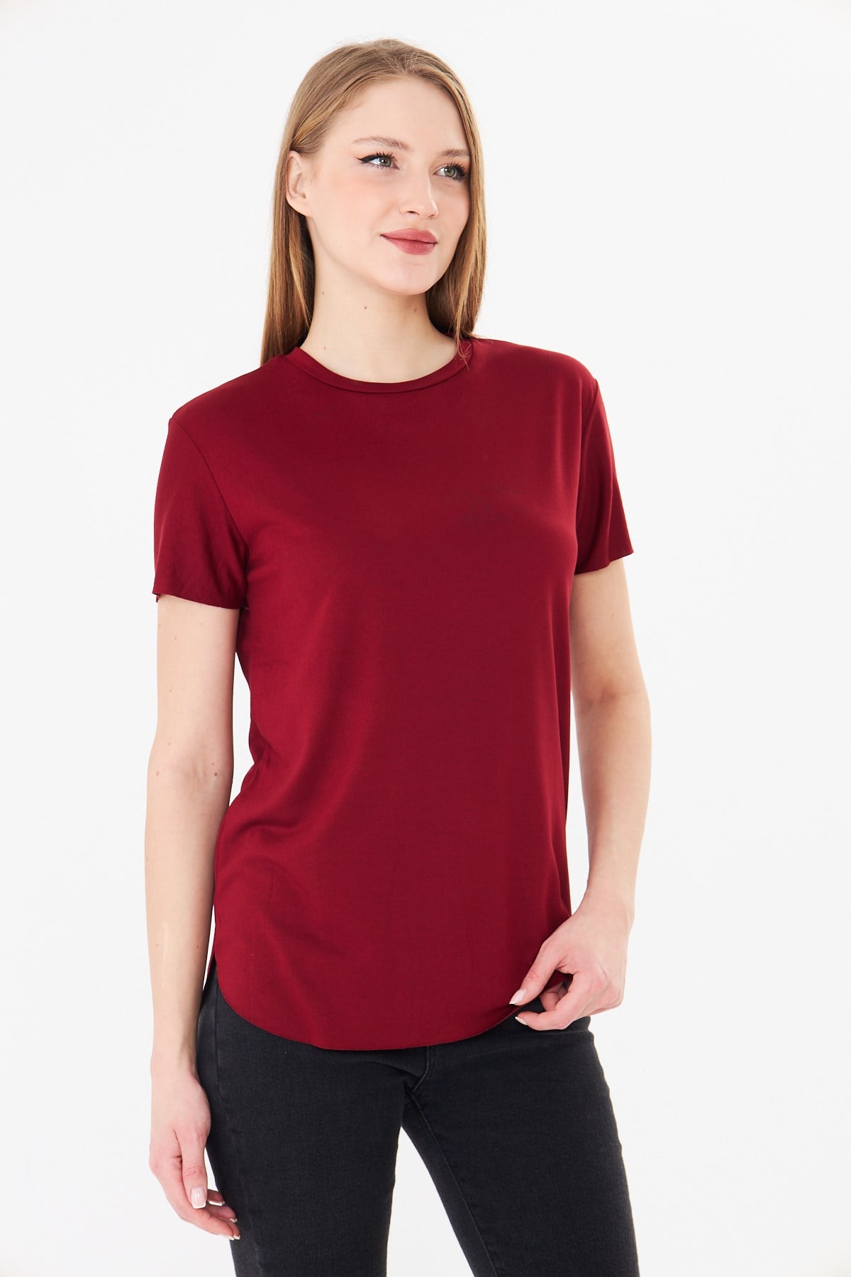  Sortie CollectionEtek Ve Kolları Pis Dikişli Tshirt Bordo