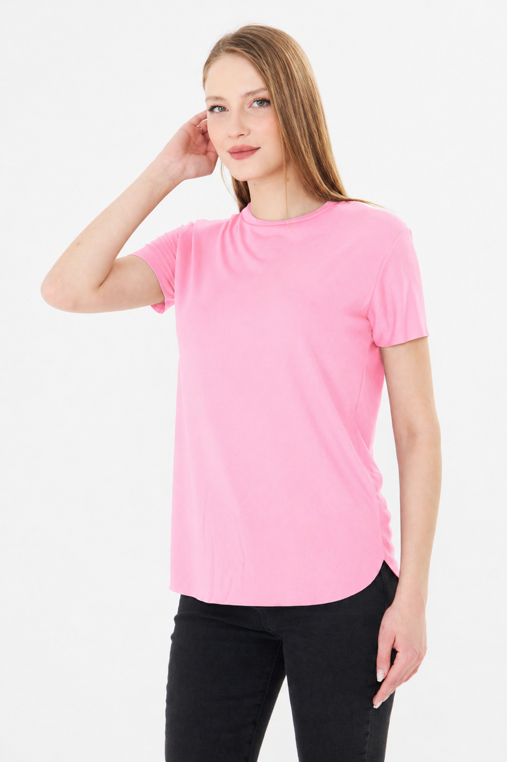  Sortie CollectionEtek Ve Kolları Pis Dikişli Tshirt Pembe