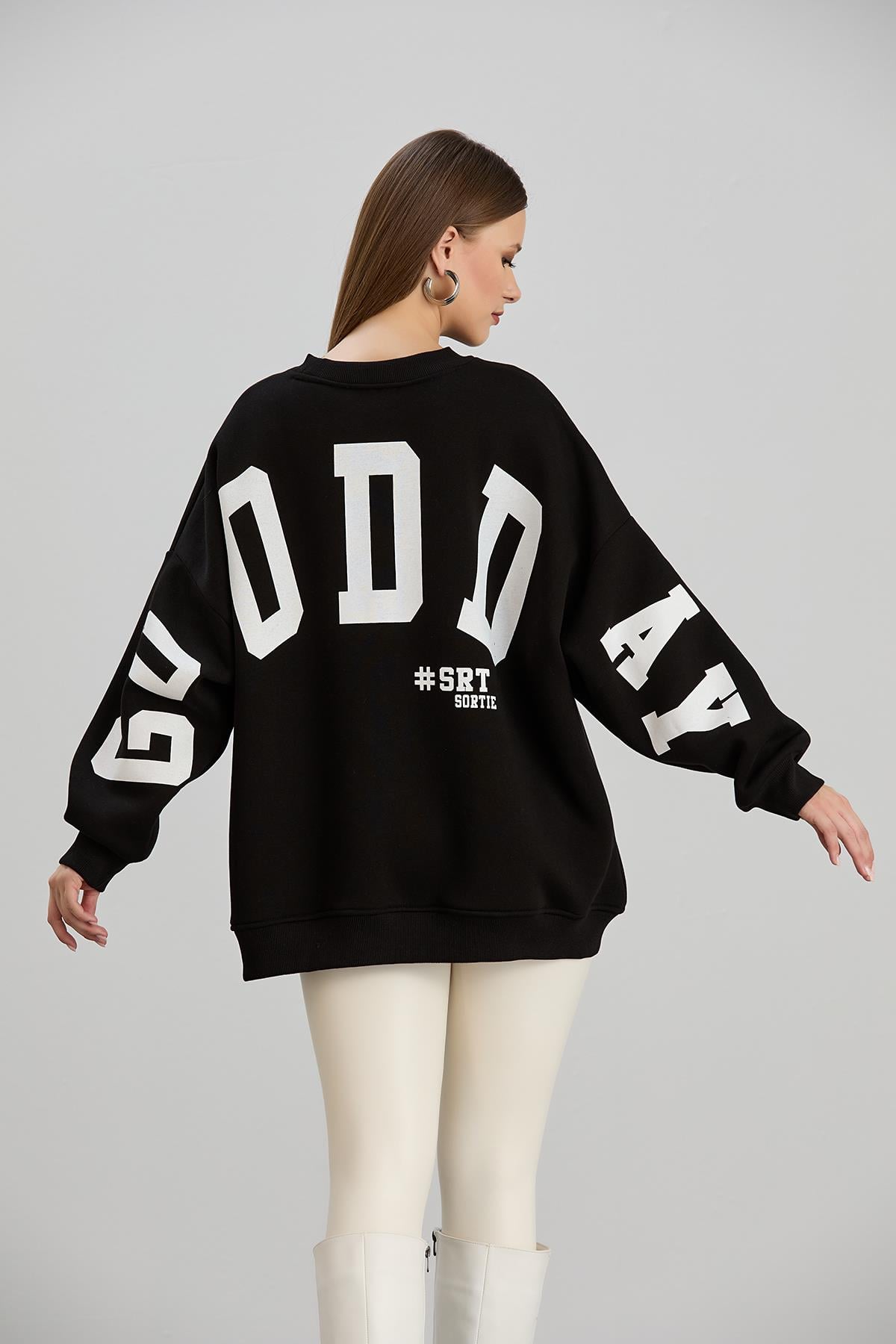 Sortie CollectionGood Day Baskılı Üç İplik Sweat Siyah