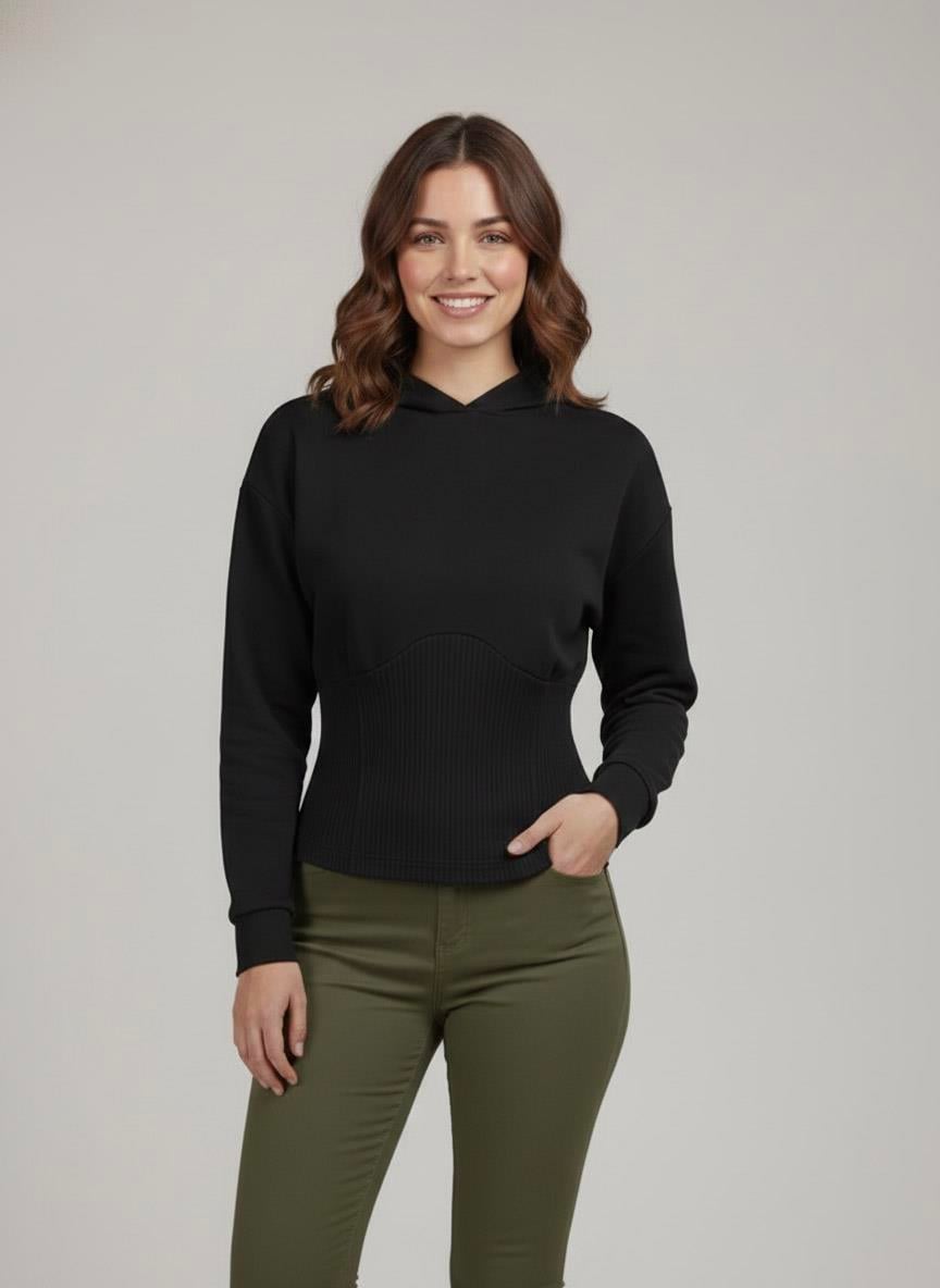  Sortie CollectionKapşonlu İki İplik S-Shirt Siyah