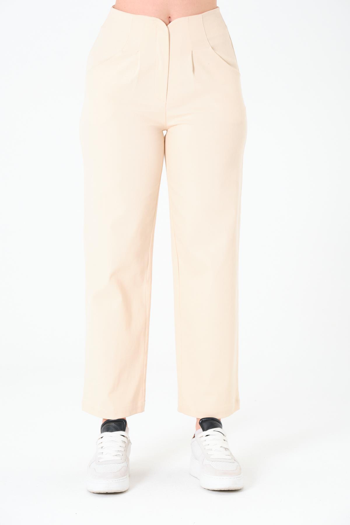 Sortie CollectionKemersiz Gabardin Pantolon Açık Bej