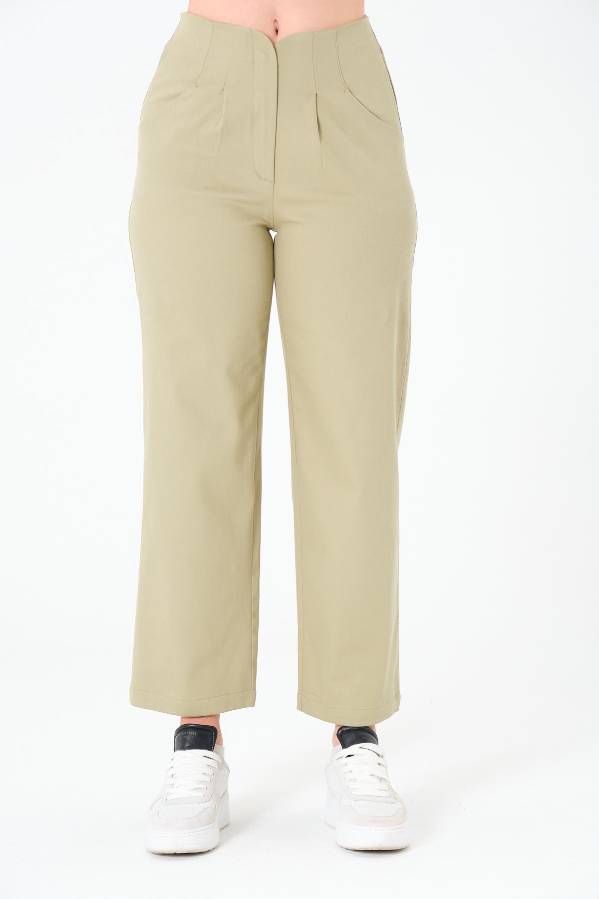 Sortie CollectionKemersiz Gabardin Pantolon Olive
