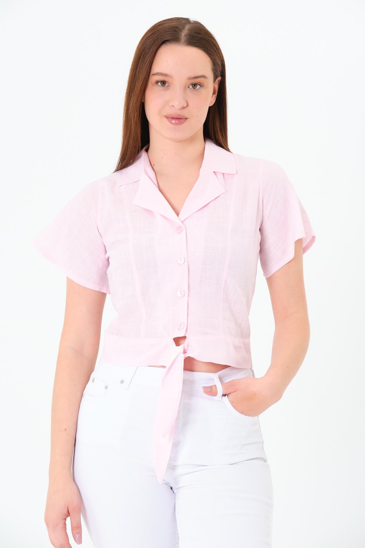 Sortie CollectionÖnü Bağlamalı Gömlek Pembe
