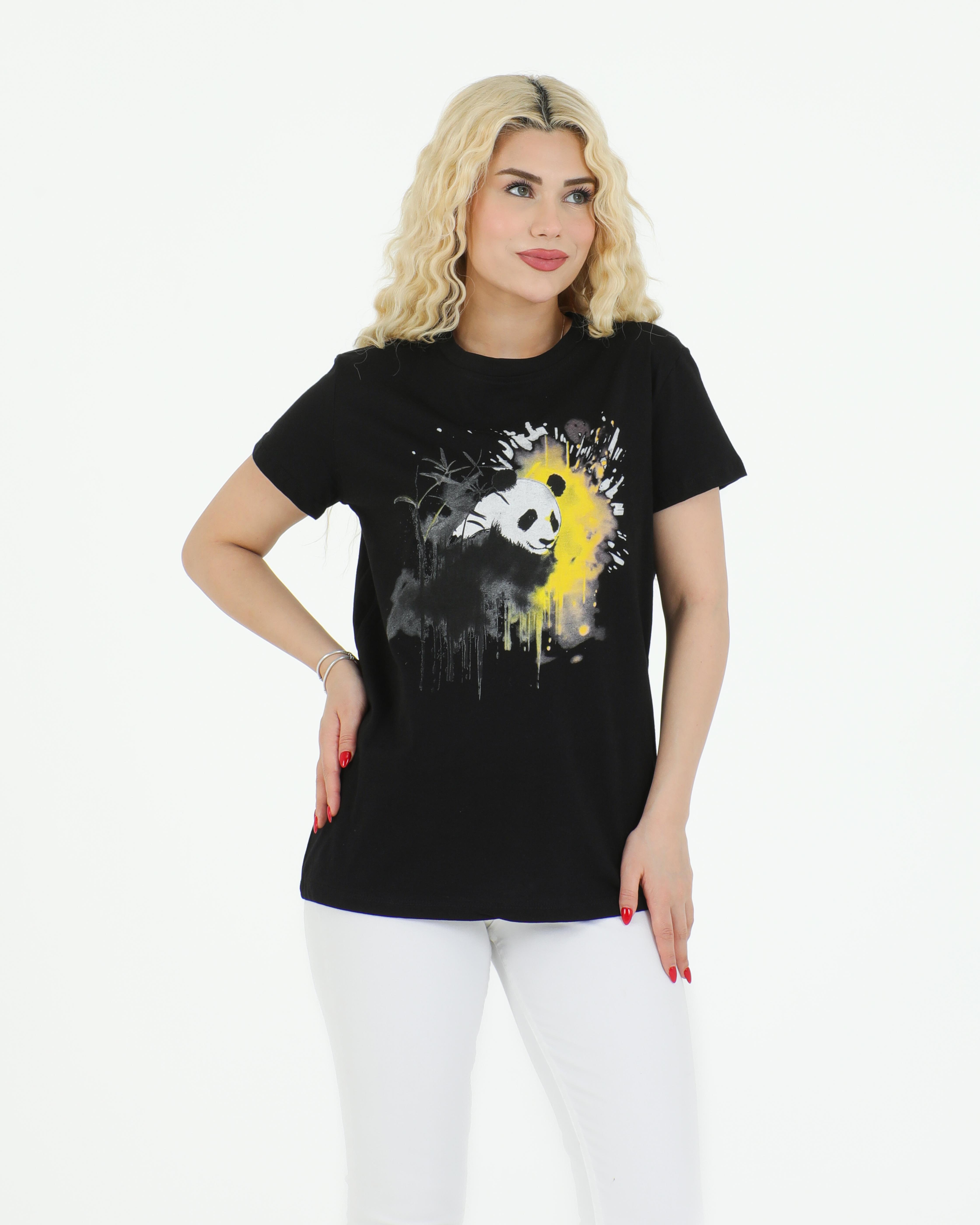 Sortie CollectionPanda Baskılı Tshirt Siyah