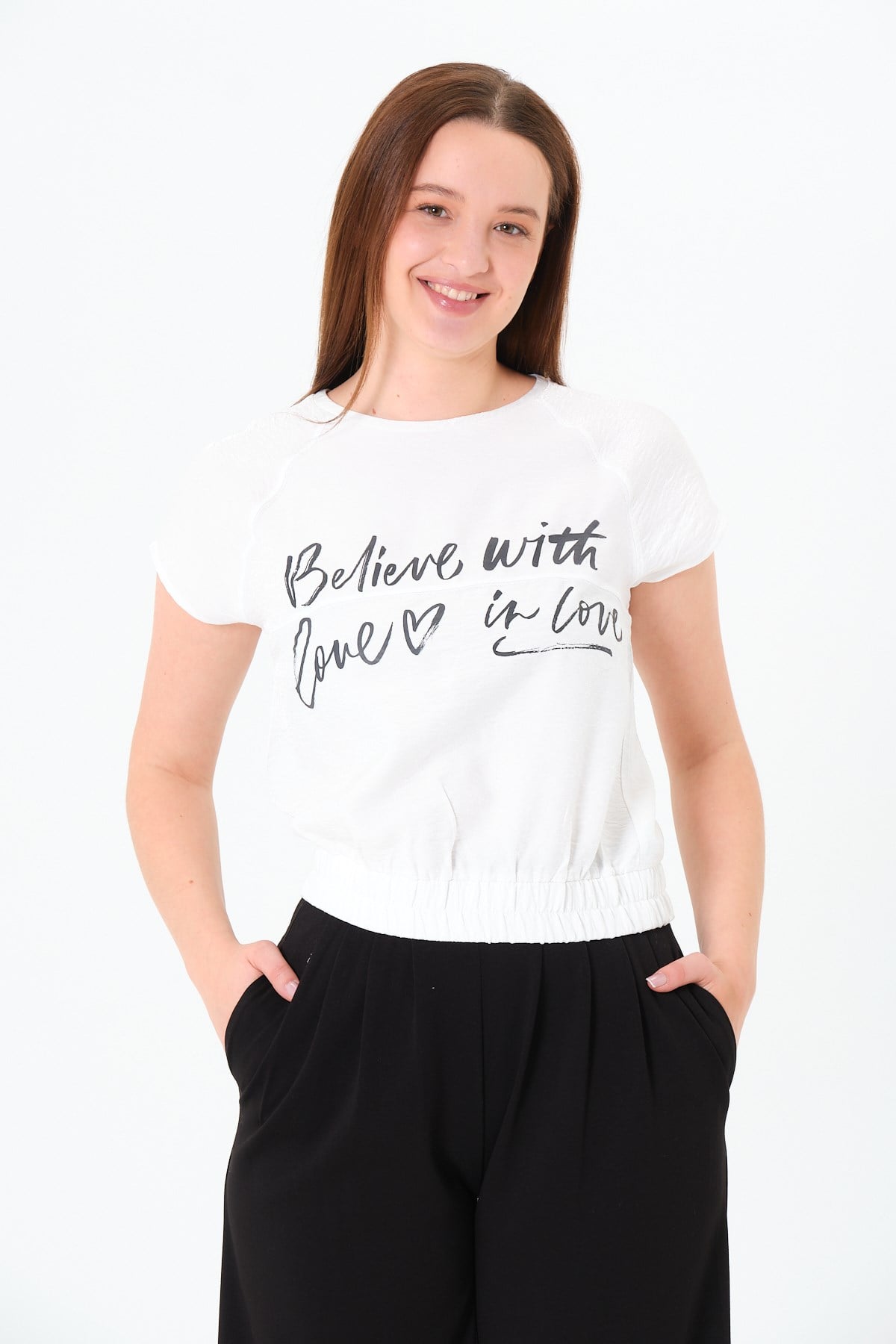  Sortie CollectionReglan Kollu Bluz Ekru