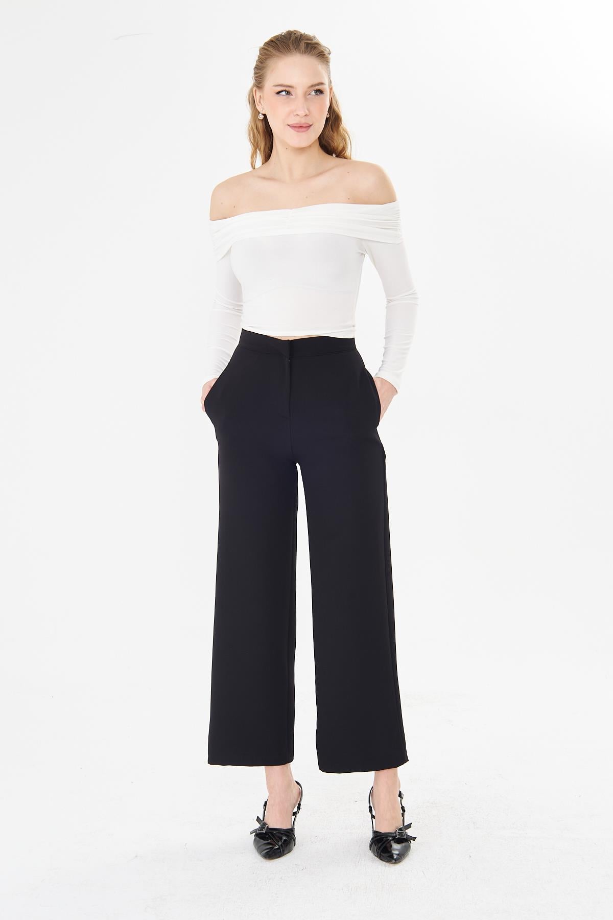  Sortie Collection551 - Bol Paça Double pantolon Siyah