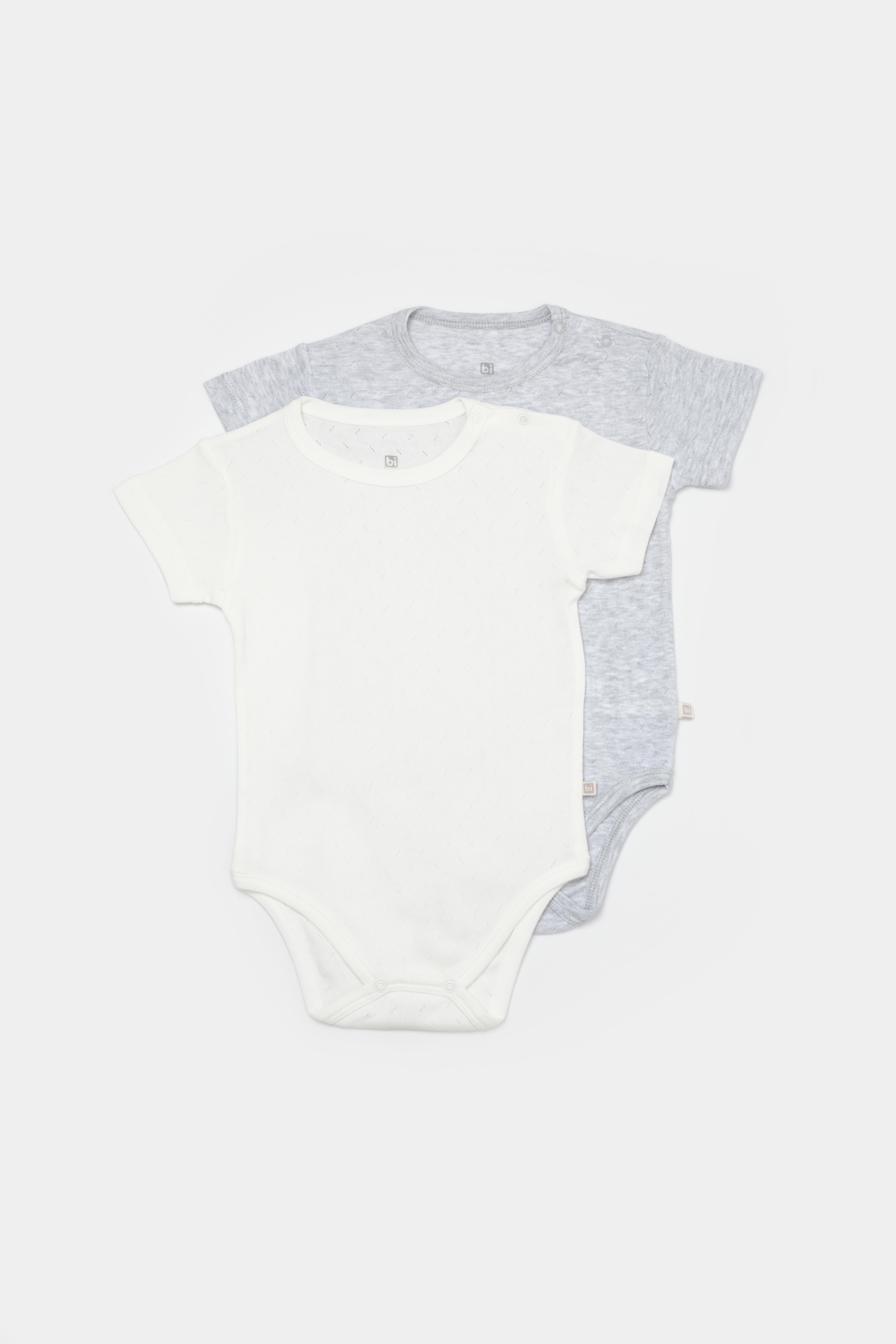 BİBABY JAKARLI 2Lİ YARIM KOL BODY GRİMELANJ EKRU SET