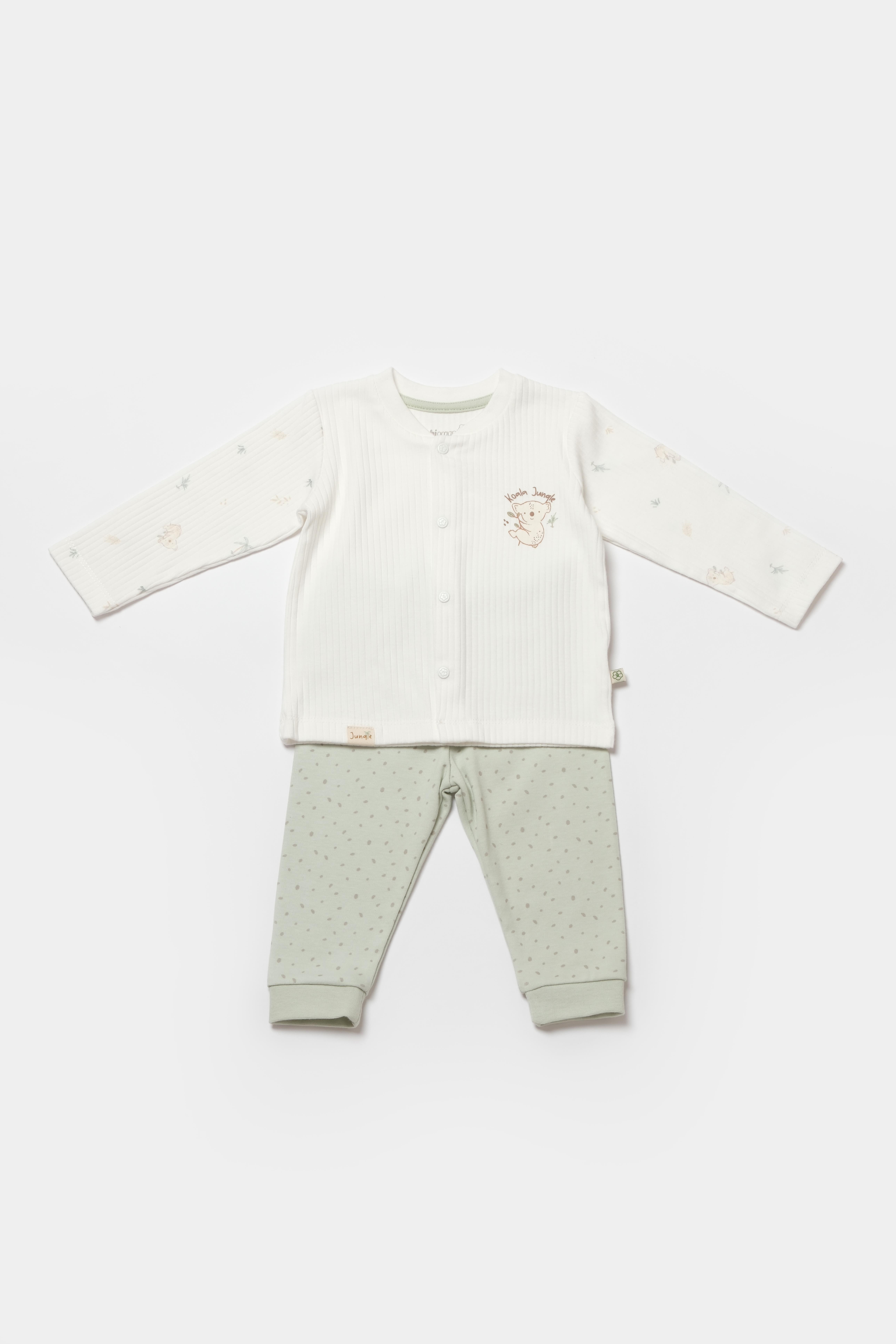 BİORGANİC KOALA JUNGLE PYJAMAS SET MINT SET
