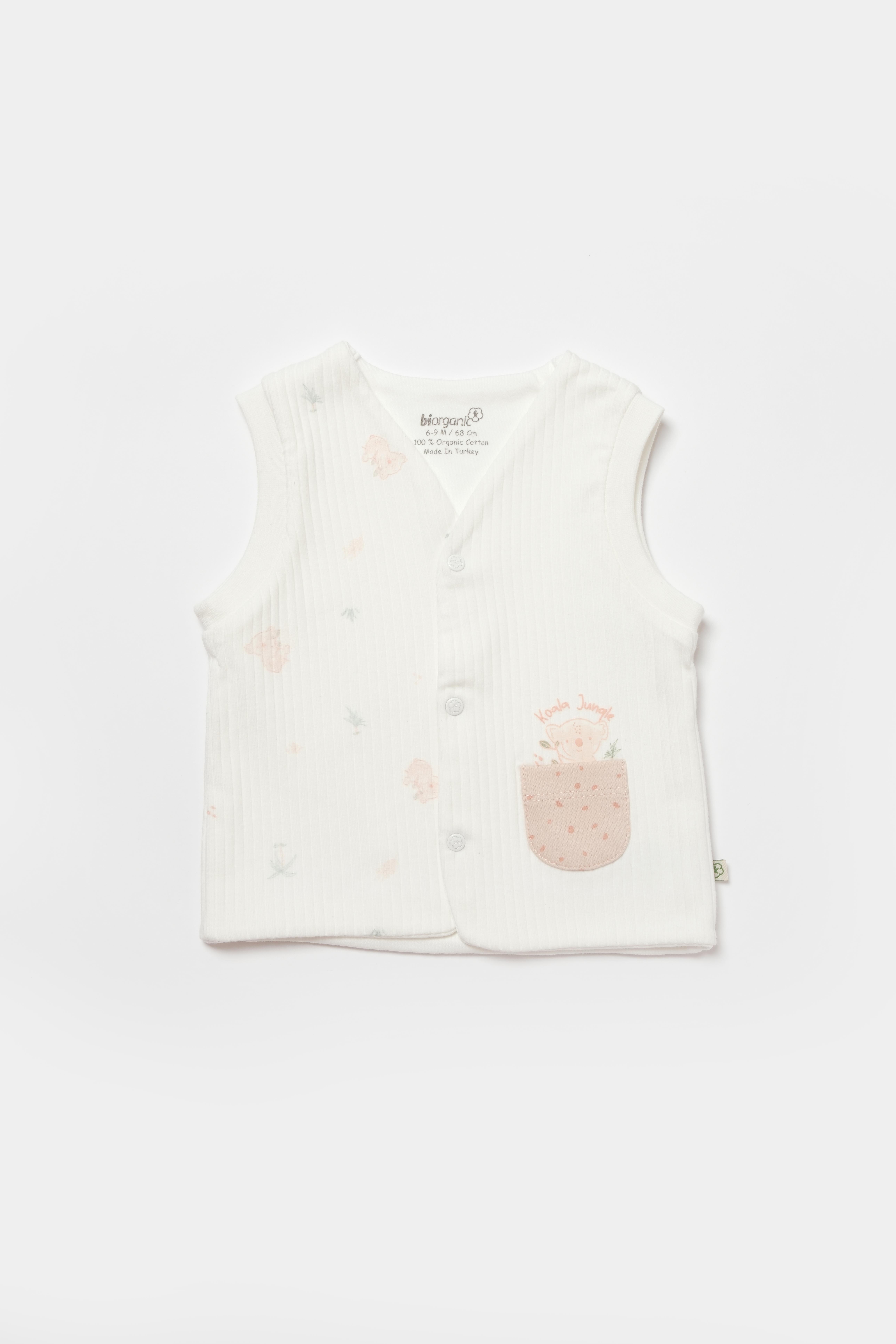 BİORGANİC KOALA JUNGLE WAISTCOAT PINK SET