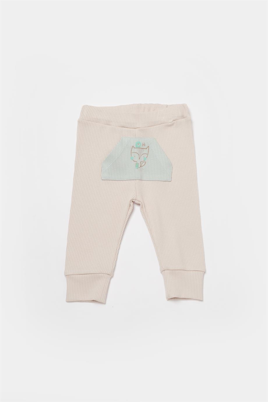 BİORGANİC MODAL HAPPY FOREST TROUSERS BEIGE-MINT SET
