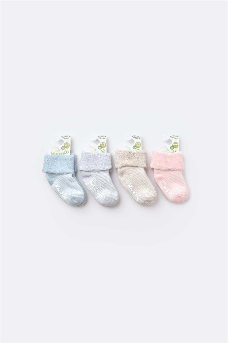 BİORGANİC MOM AND DAD KAYMAZ ÇORAP 24-36 SET